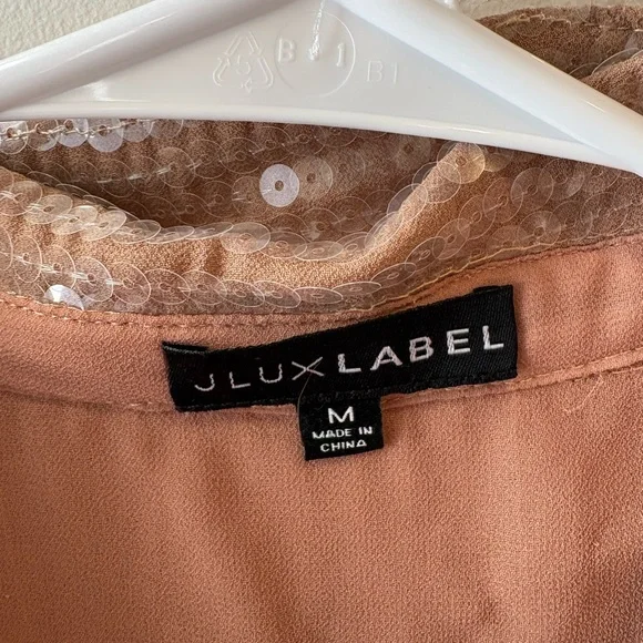 NWT JLUXLABEL Shimmering Tan Sequin Set - Picture 3 of 10
